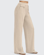 Pantalones Elegantes de Pierna Ancha EverGoing con Bolsillos de Solapa