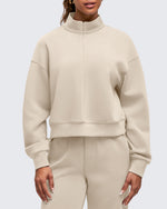 Smoofit Half-Zip Mock Neck Long Sleeve Sweatshirts - G4Free