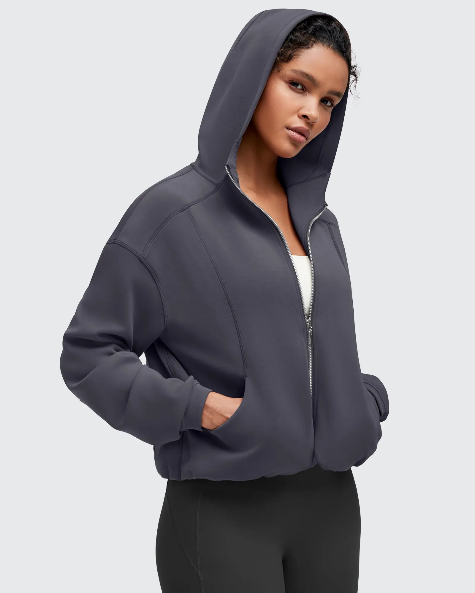 Smoofit Two-Way Full Zip Modal Hoodie Jackets