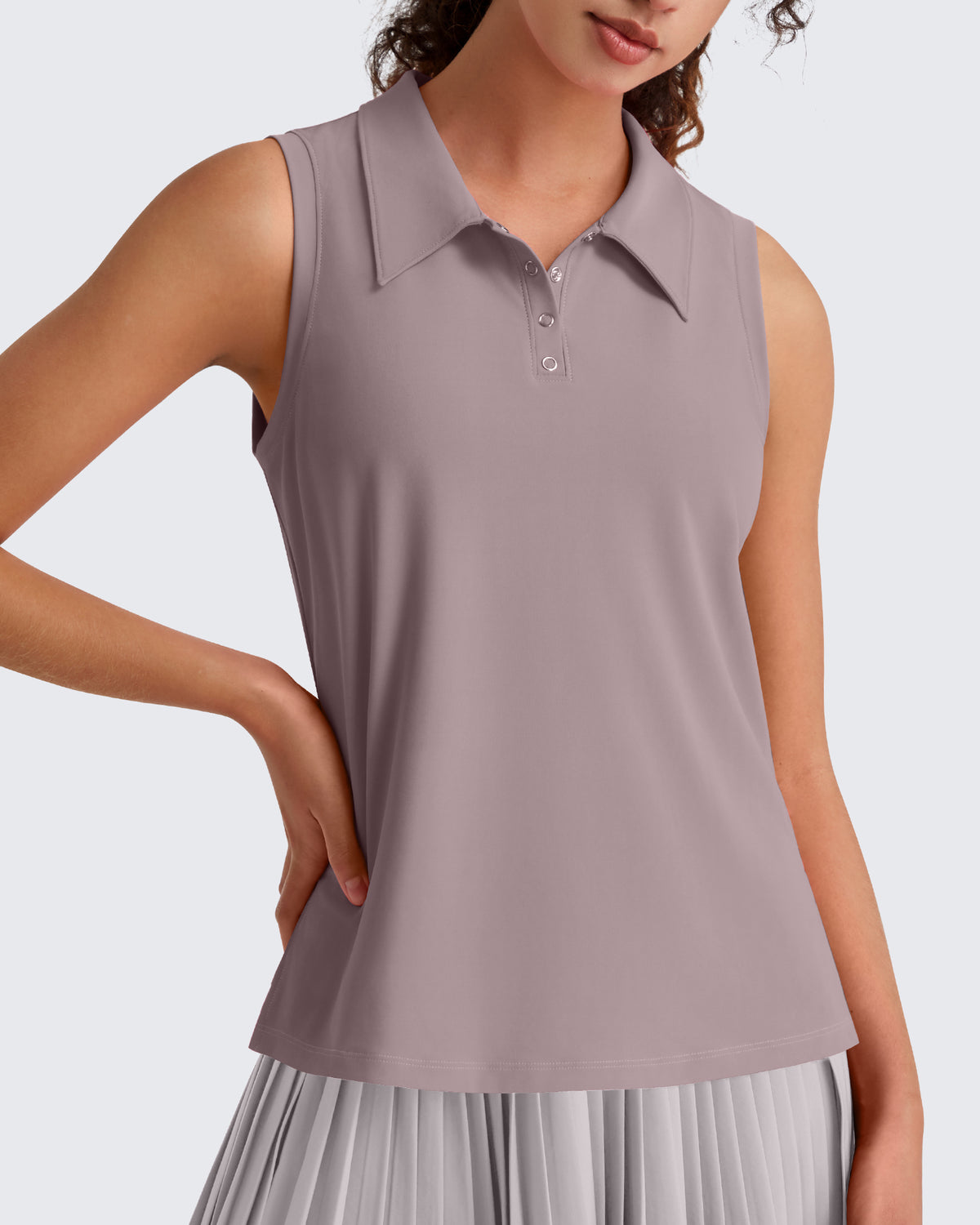 G4Free UPF 50+ Sleeveless Golf Polo with Side Slit – Quick Dry