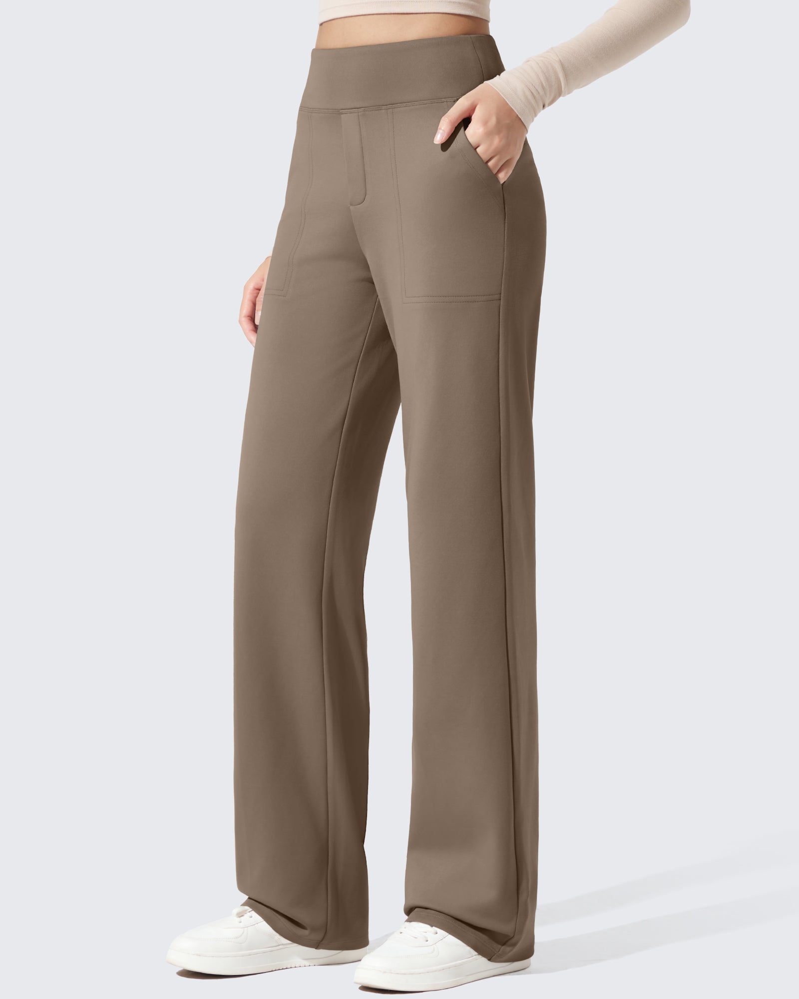 EverGoing Fleece Lined High-Waisted Dressy Pants - G4Free