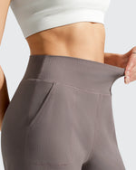 Ribbed Bermuda High-Waist Knee Length Shorts 11''