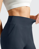 Ribbed Bermuda High-Waist Knee Length Shorts 11''
