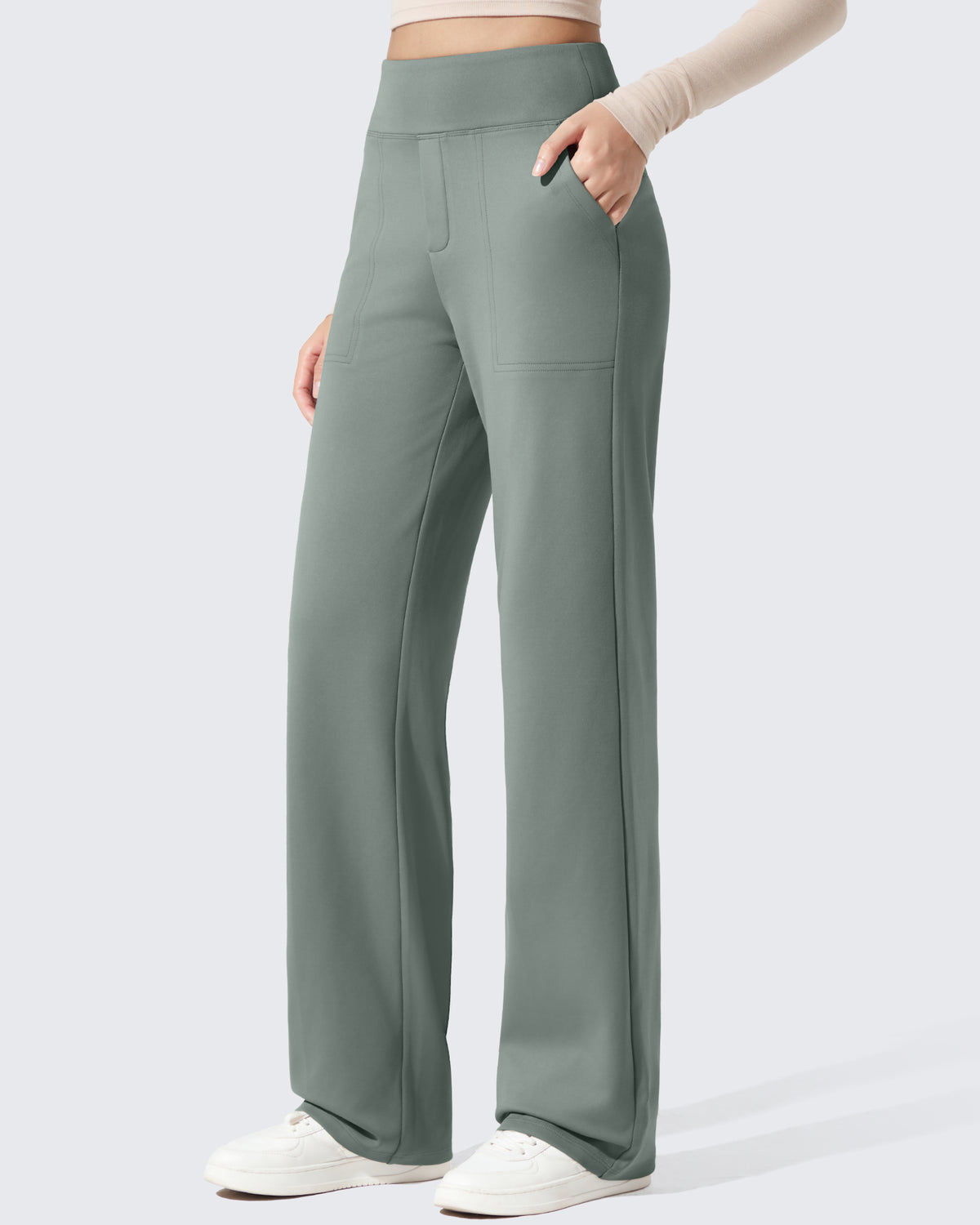 EverGoing Fleece Lined High-Waisted Dressy Pants - G4Free