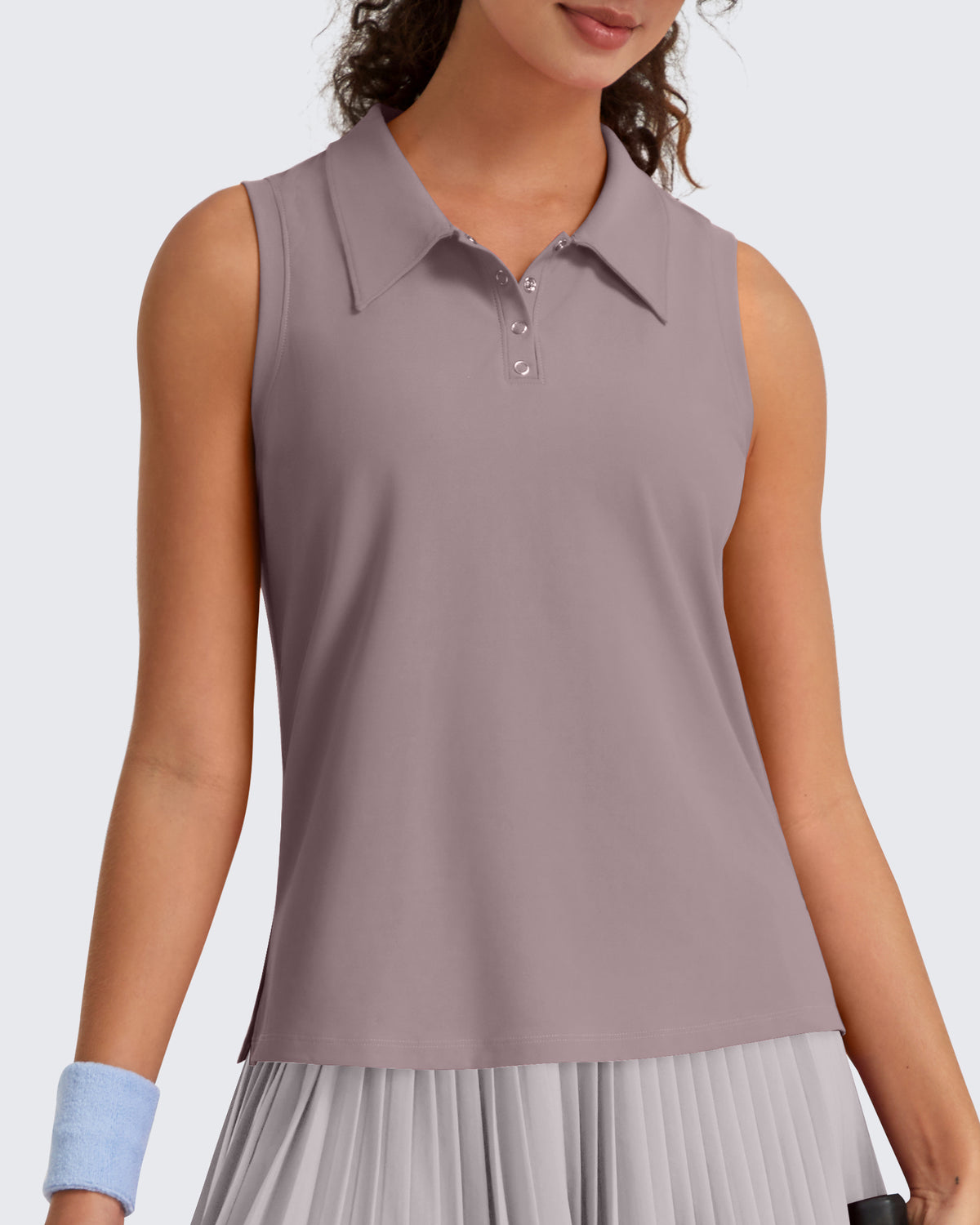G4Free UPF 50+ Sleeveless Golf Polo with Side Slit – Quick Dry