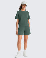 G4Free Waffle Knit 4'' High Waisted Shorts with Pockets