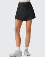 Drawstring Curved Hem Inner Shorts Ball Pocket Skorts 15"