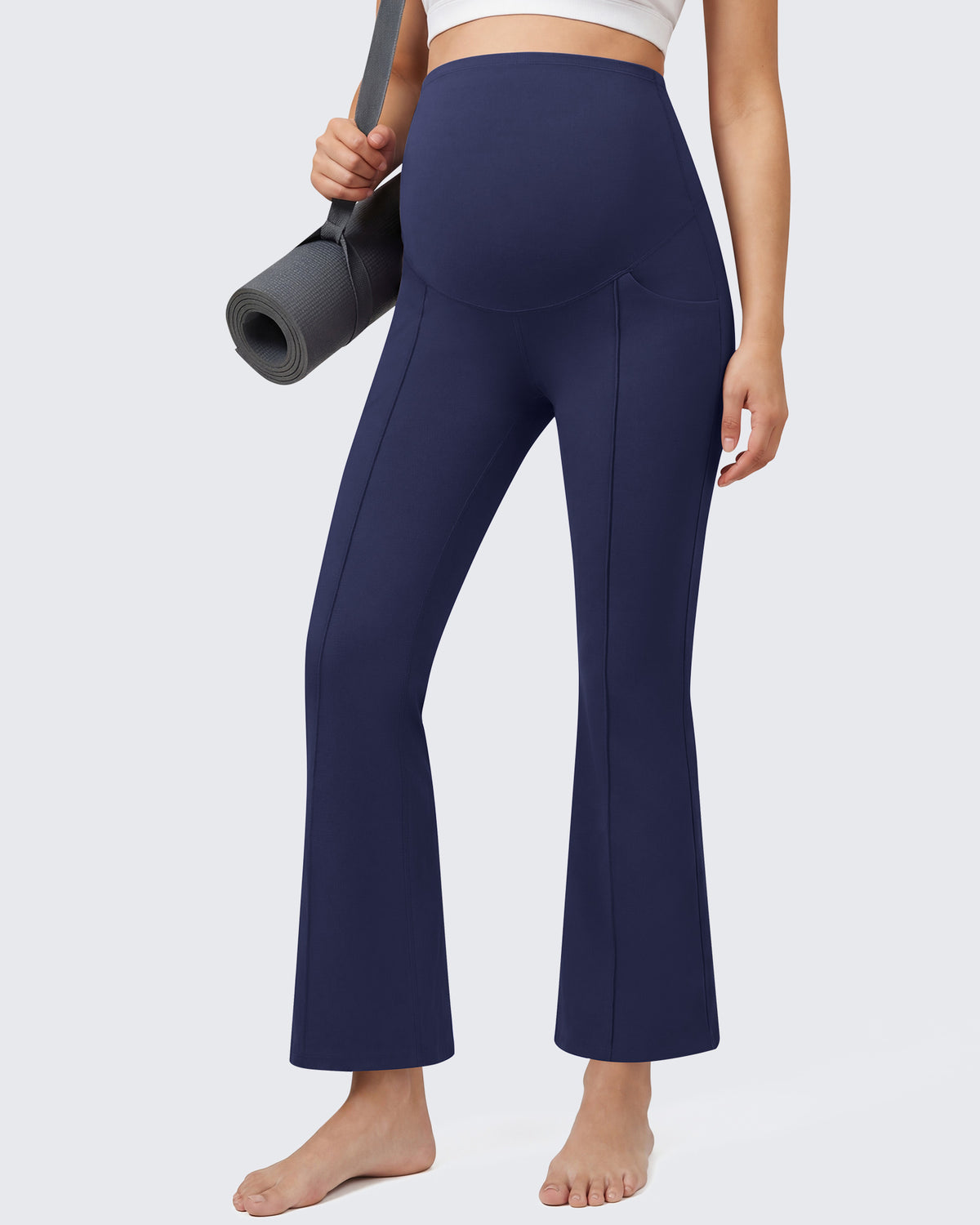 G4Free EverGoing Maternity Flare Leggings with Pockets – Over the Belly 25''