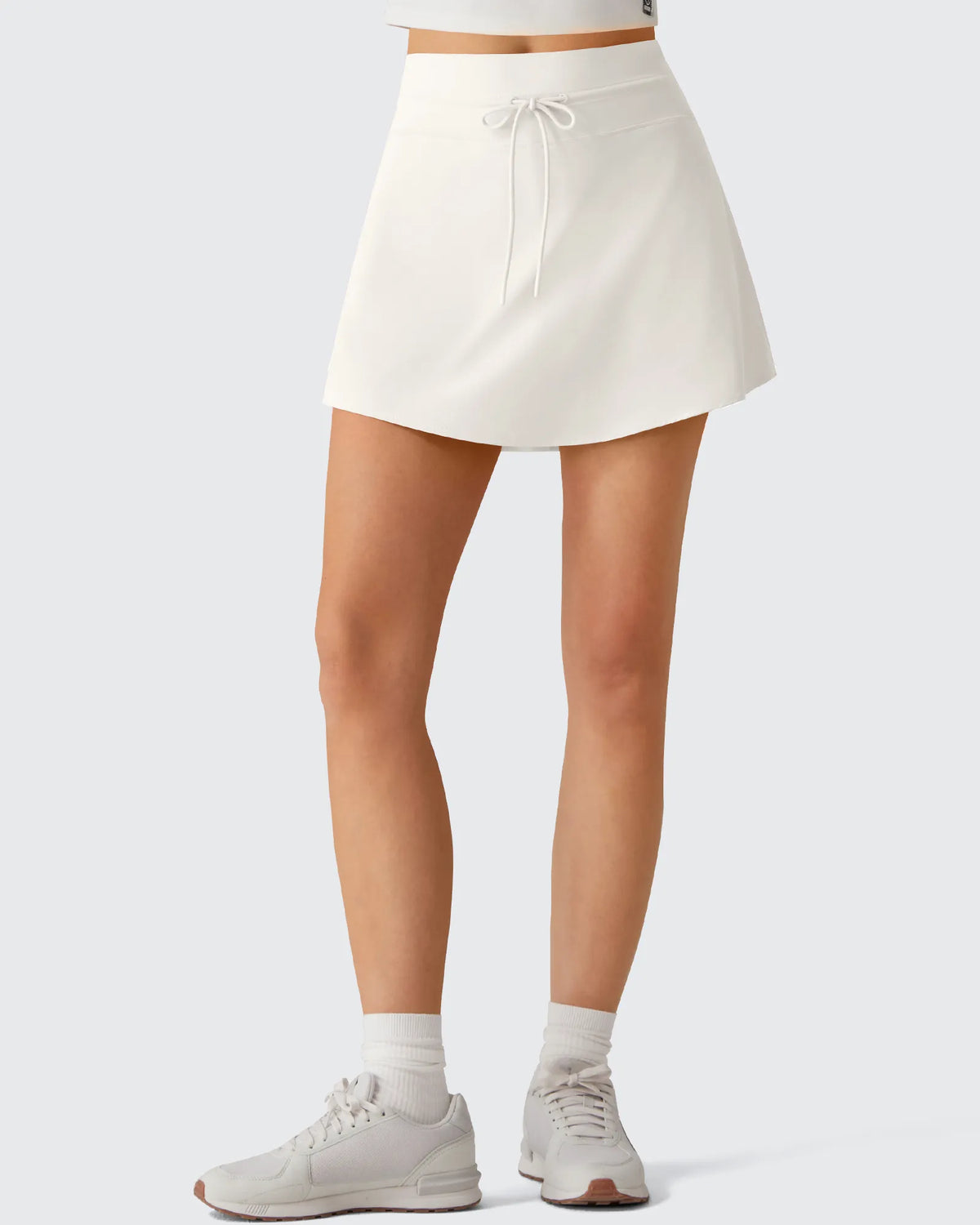 Drawstring Curved Hem Inner Shorts Ball Pocket Skorts 15"