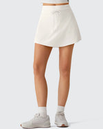 Drawstring Curved Hem Inner Shorts Ball Pocket Skorts 15"