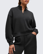 Smoofit Half-Zip Mock Neck Long Sleeve Sweatshirts - G4Free
