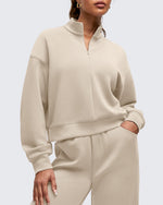 Smoofit Half-Zip Mock Neck Long Sleeve Sweatshirts - G4Free