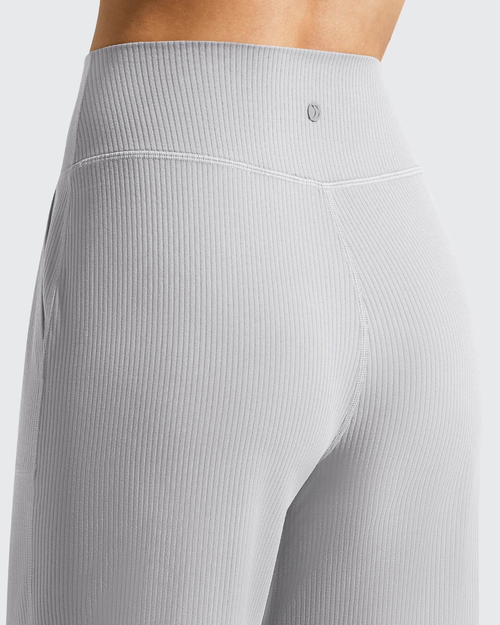 Ribbed Bermuda High-Waist Knee Length Shorts 11''