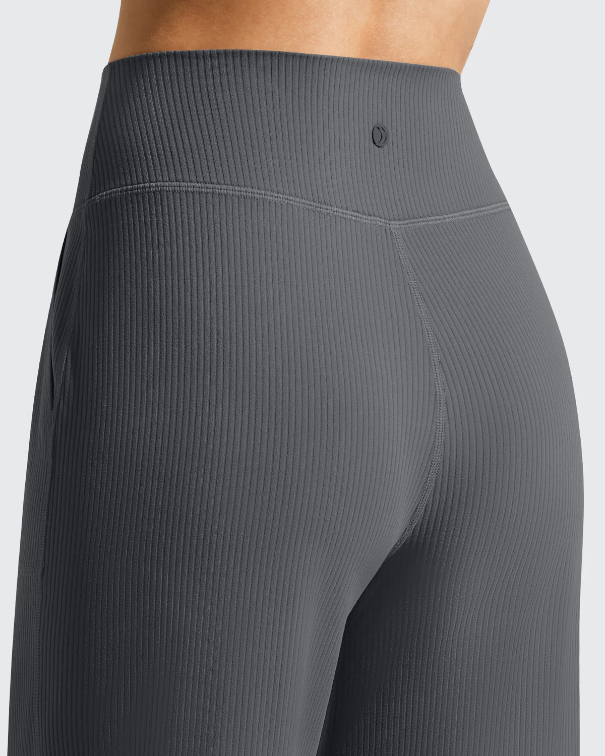 Ribbed Bermuda High-Waist Knee Length Shorts 11''