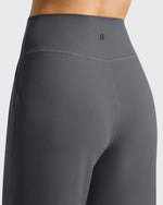 Ribbed Bermuda High-Waist Knee Length Shorts 11''