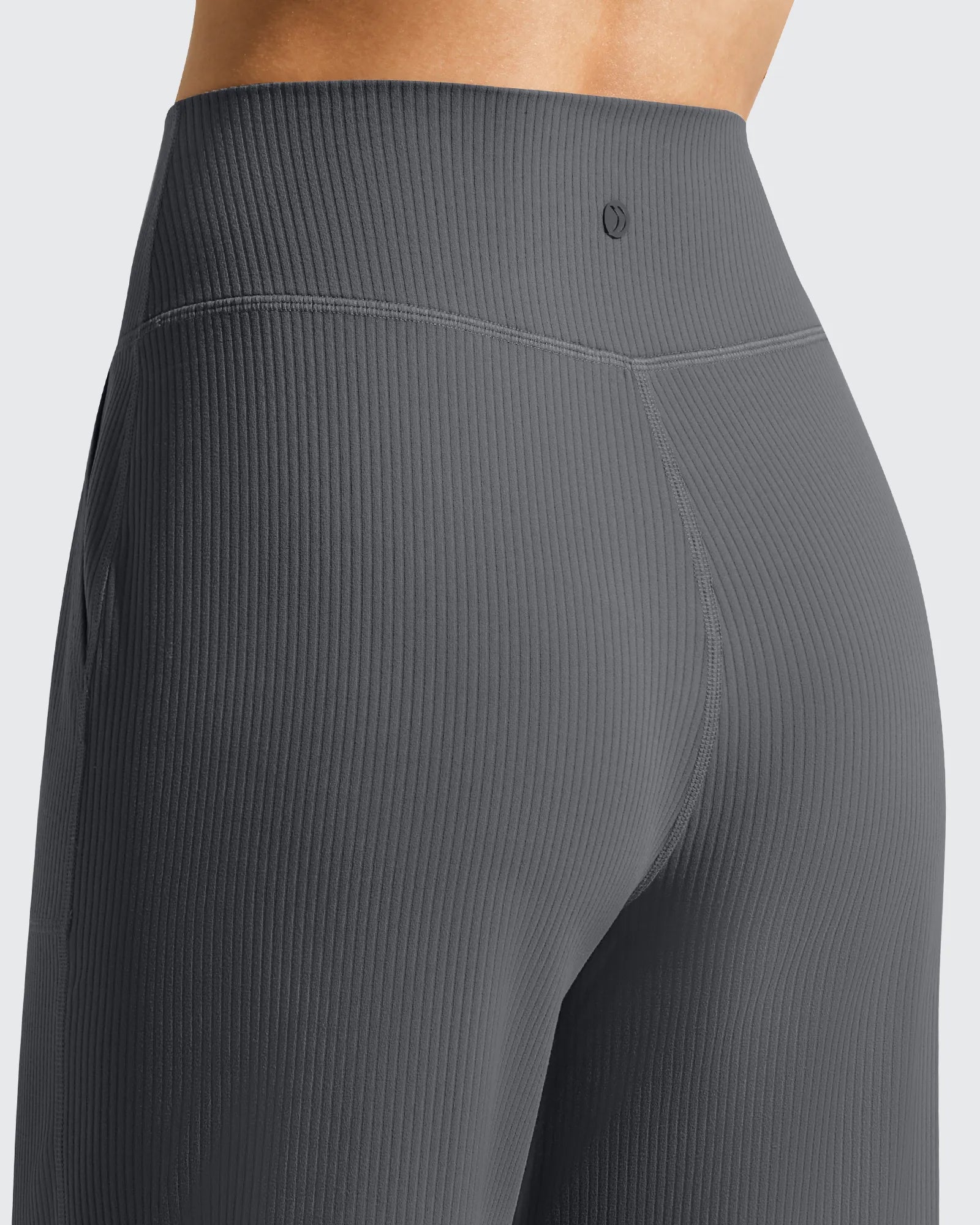 Ribbed Bermuda High-Waist Knee Length Shorts 11''