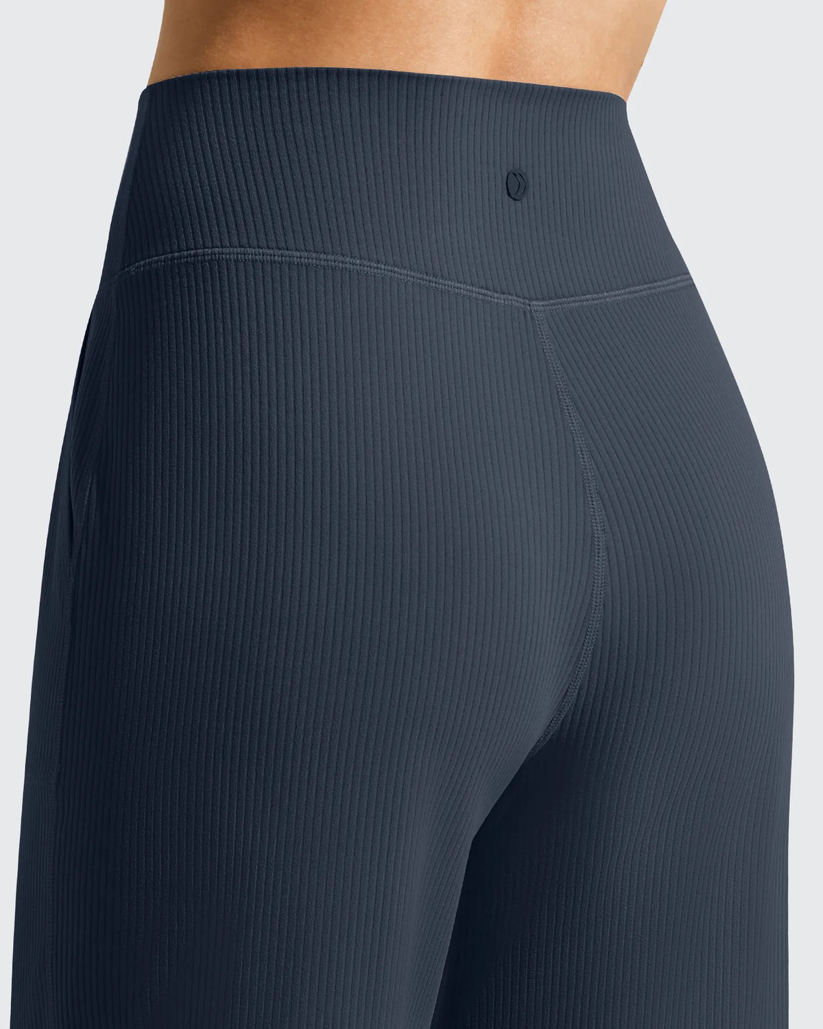 Ribbed Bermuda High-Waist Knee Length Shorts 11''