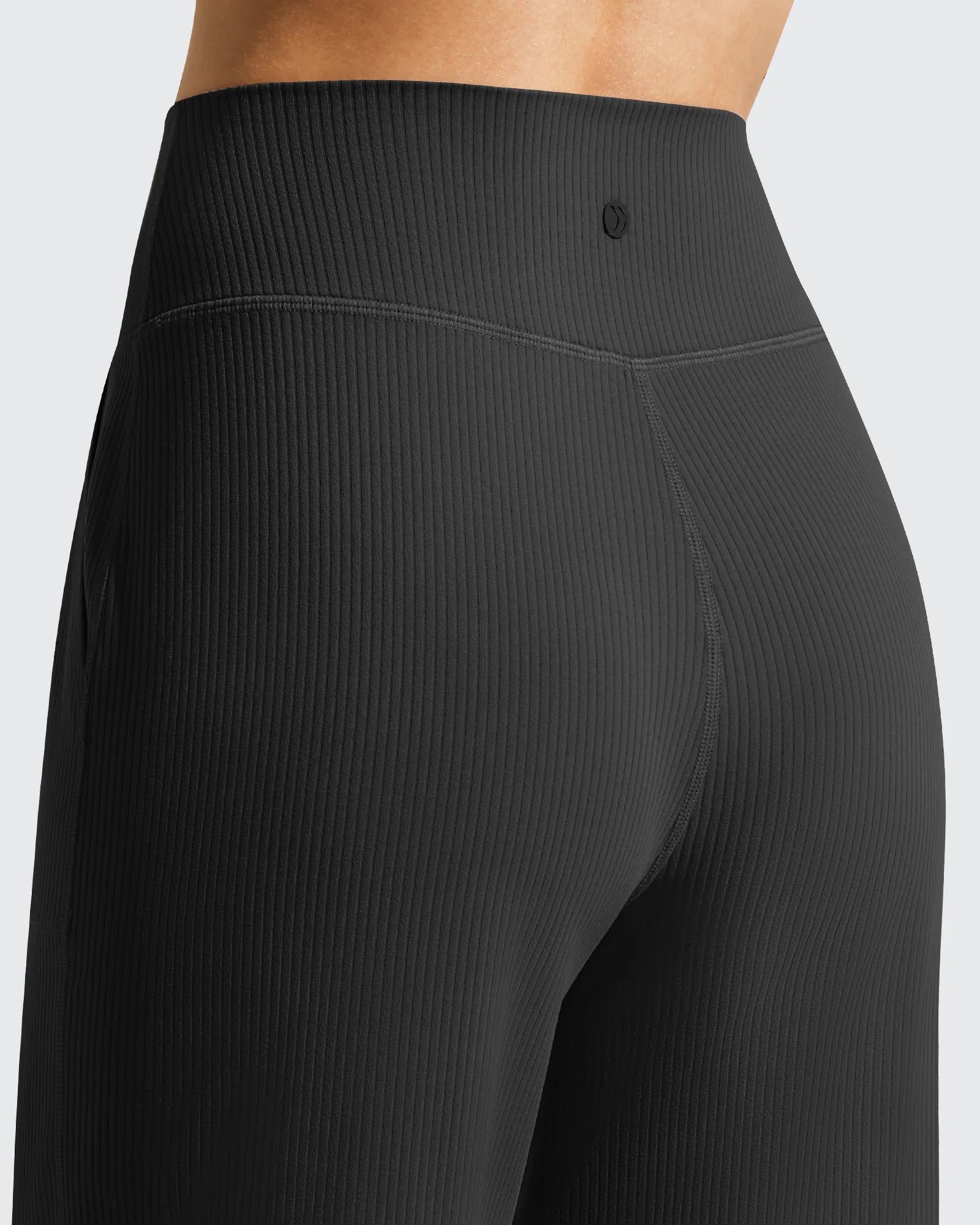 Ribbed Bermuda High-Waist Knee Length Shorts 11''
