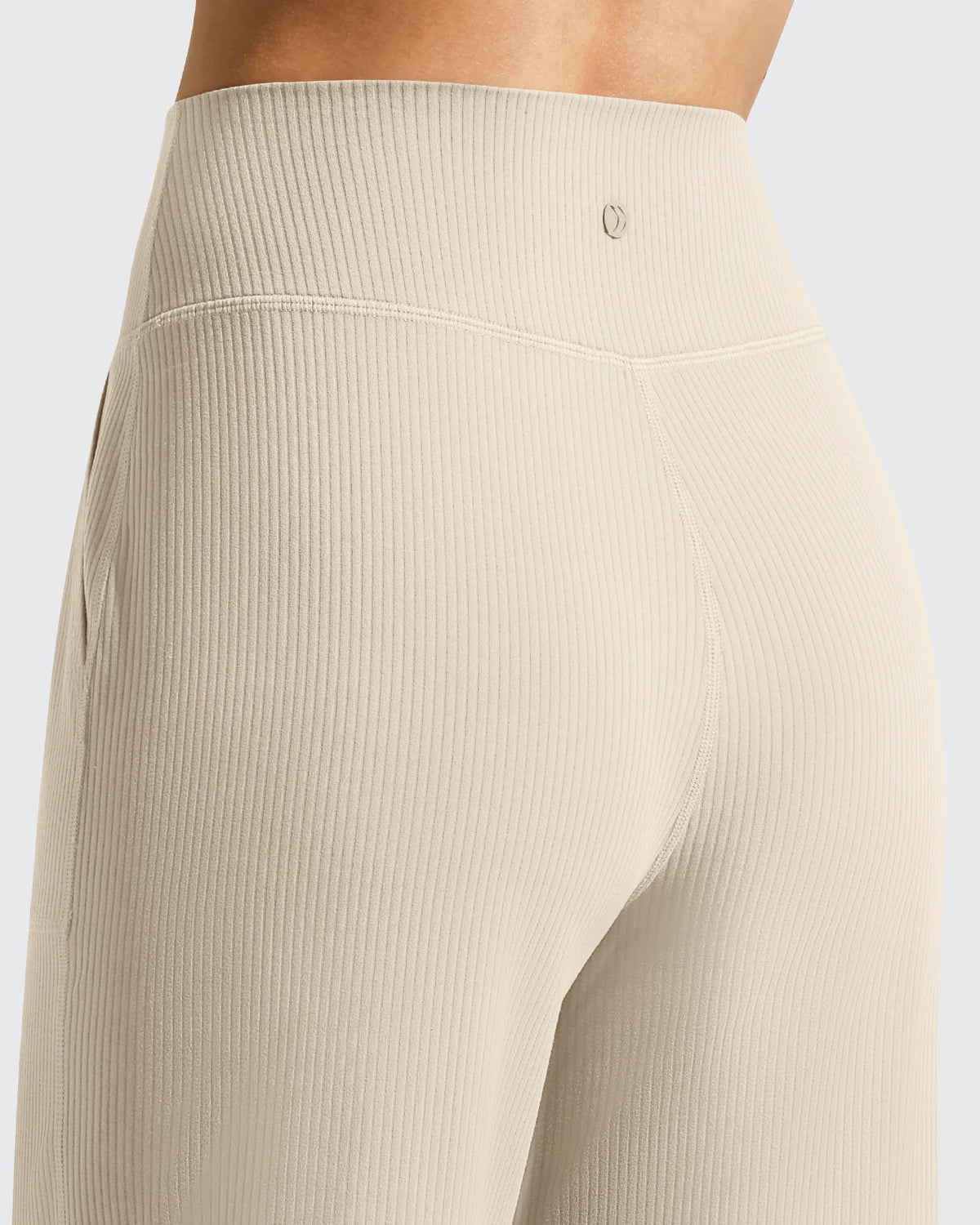 Ribbed Bermuda High-Waist Knee Length Shorts 11''