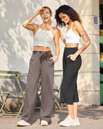 EverGoing Wide Leg High-Waist Casual Capri Pants - G4Free
