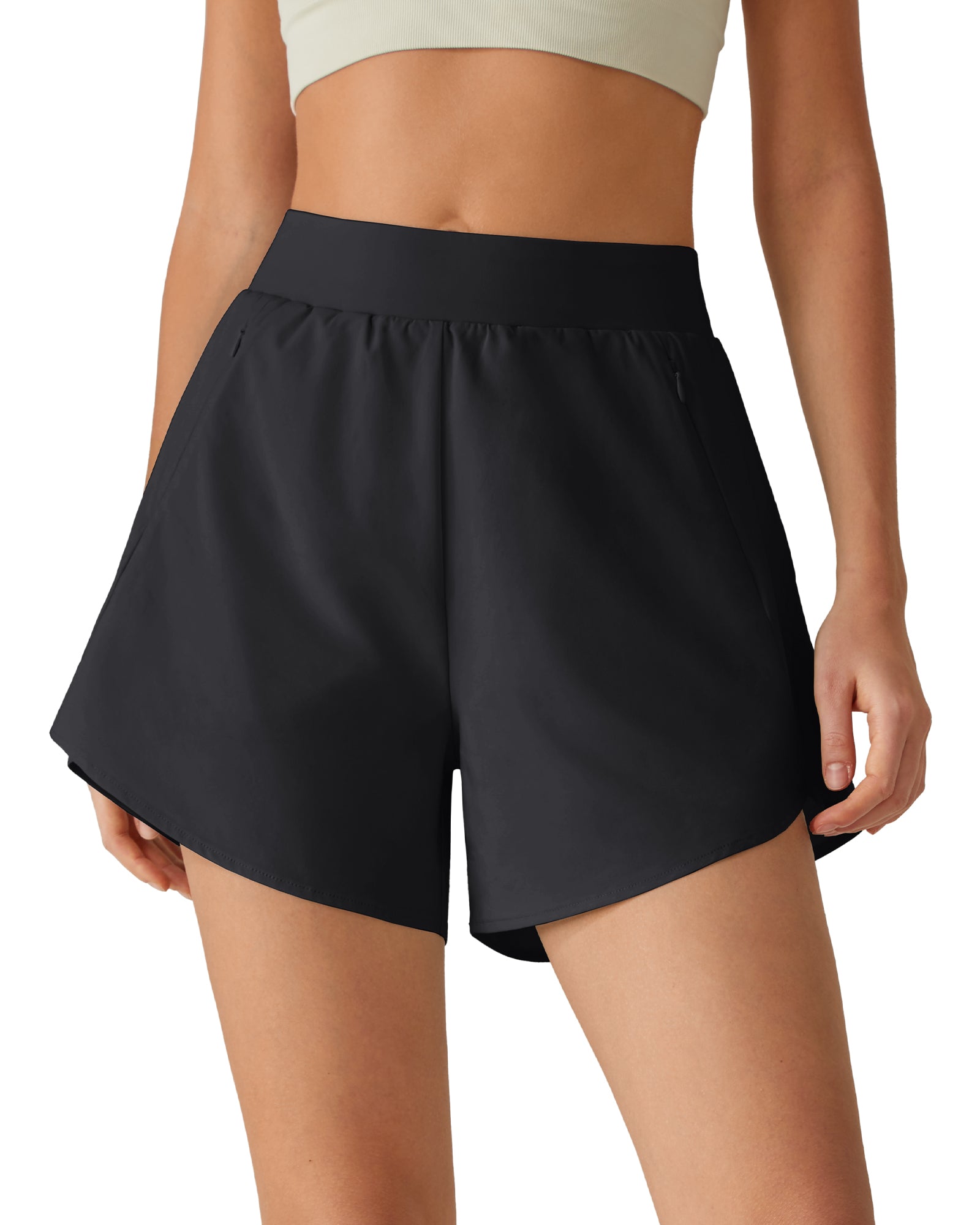 G4Free Chillwhisp 2.5" Dolphin Hem Running Shorts with Pockets