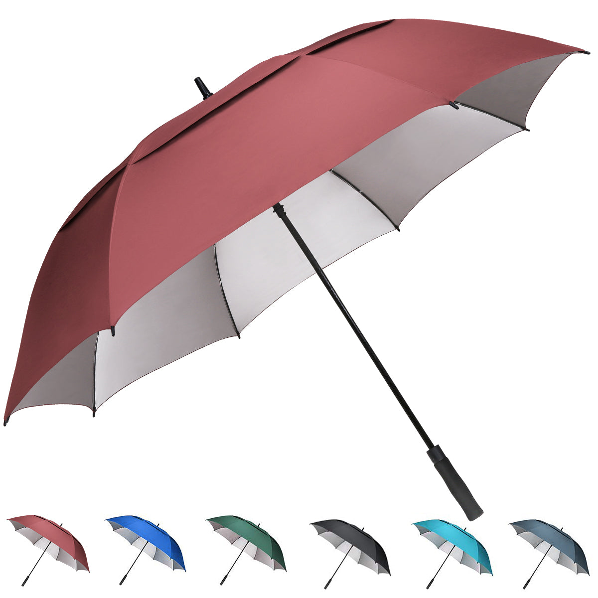 G4Free 54/62/68 Inch UV Protection Auto Open Double Canopy Sun Rain Umbrella - G4Free