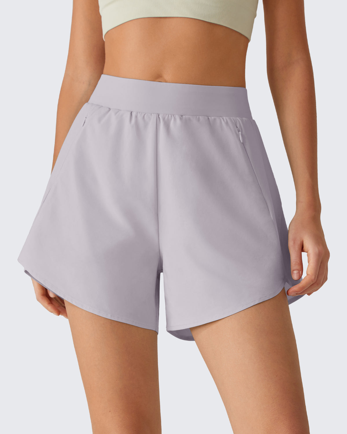 G4Free Chillwhisp 2.5" Dolphin Hem Running Shorts with Pockets