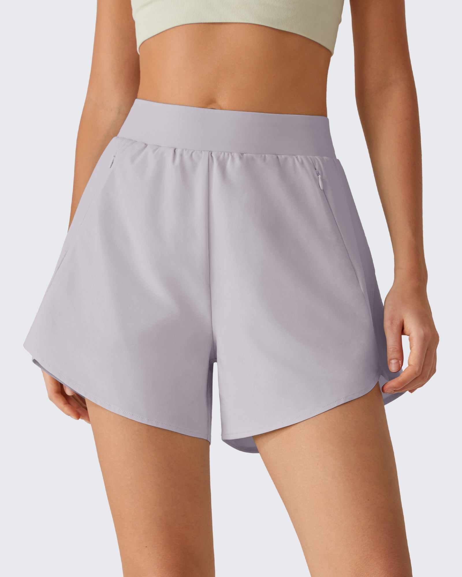 G4Free Chillwhisp 2.5" Dolphin Hem Running Shorts with Pockets