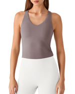 G4Free BareFeel Racerback Tank Top with Removable Padded Bra