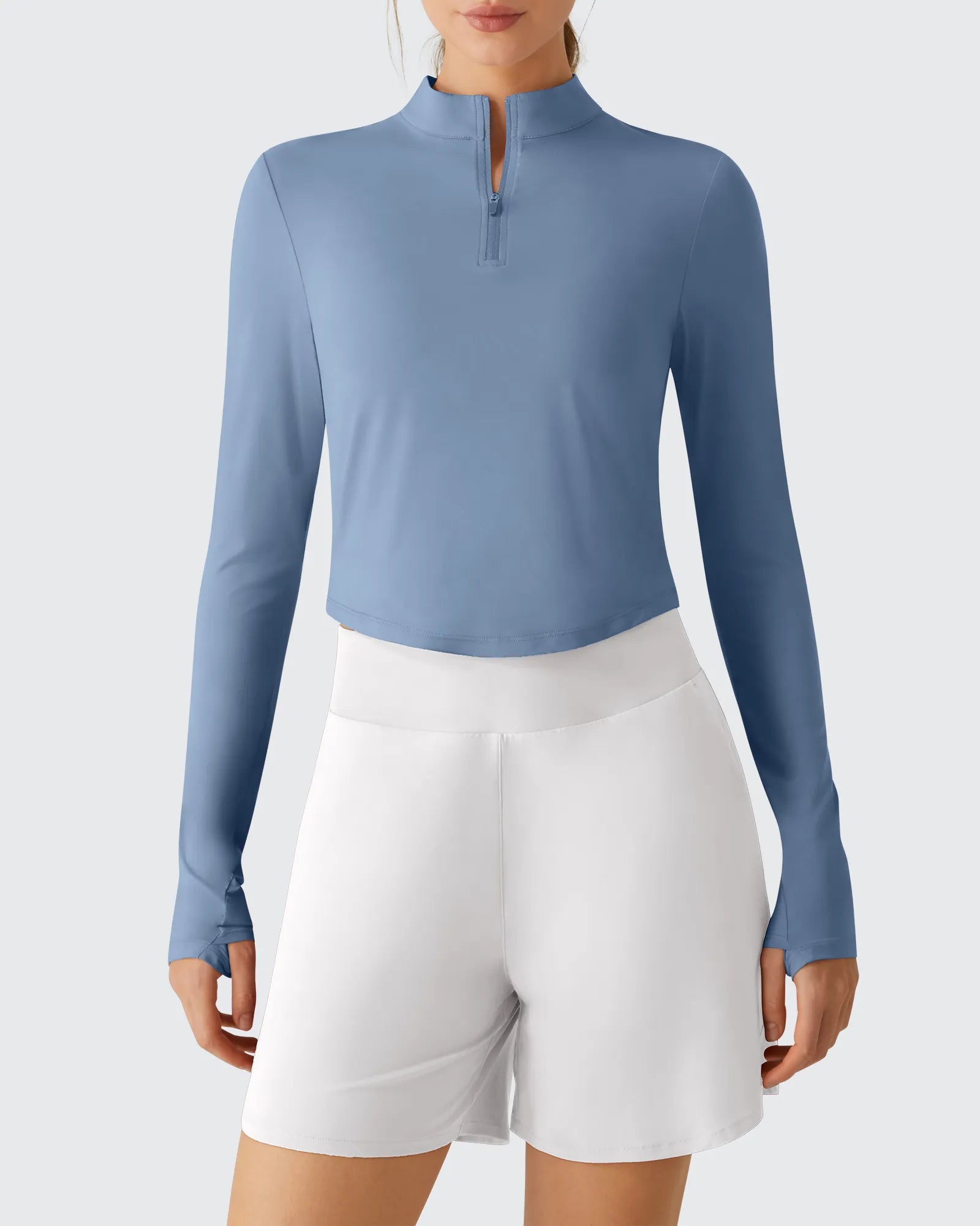Lightbreeze UPF 50+ Sun Thumbholes Quater Zip Shirts