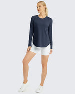 G4Free Activewear Scoop Neck UV Sun Workout Long Sleeve