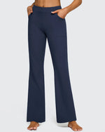 Fleece Lined High-Waist Flare Work Pants - G4Free