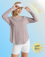 G4Free Activewear Scoop Neck UV Sun Workout Long Sleeve Tops
