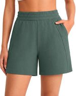 G4Free Waffle Knit 4'' High Waisted Shorts with Pockets