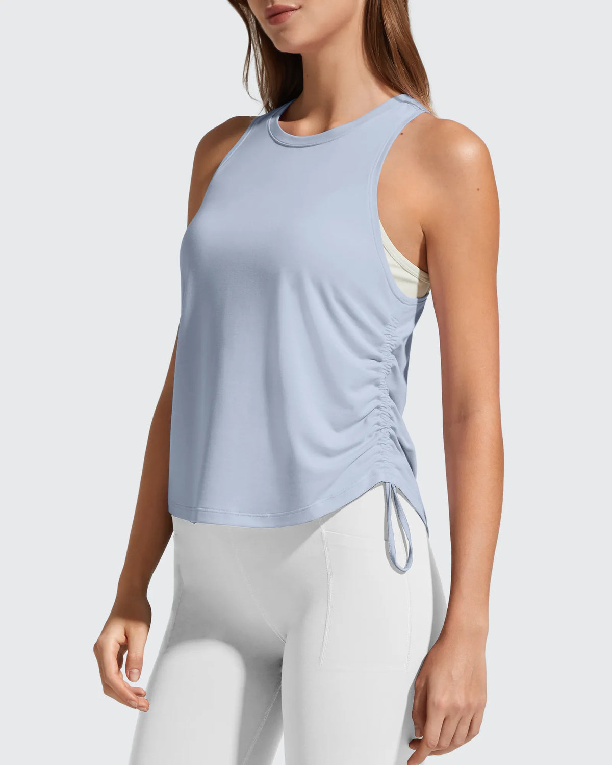 Ruch Side High Neck Racerback Muscle Tank Tops