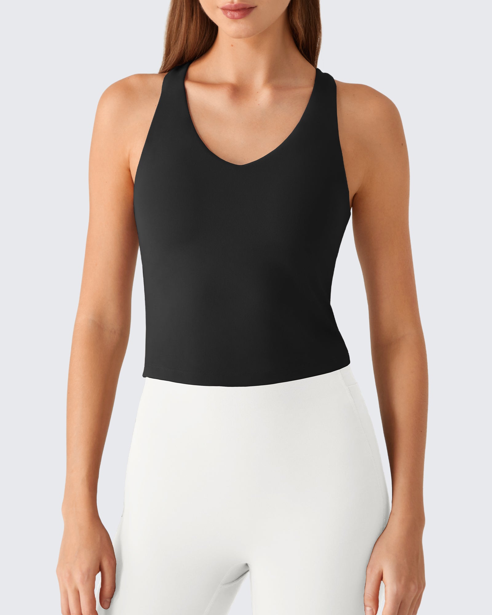 G4Free BareFeel Racerback Tank Top with Removable Padded Bra