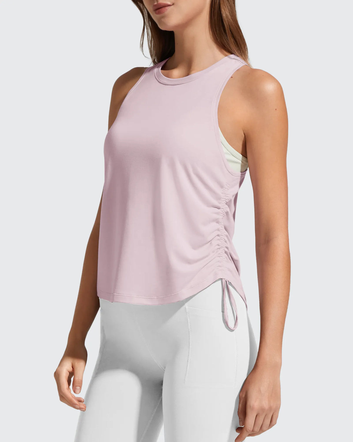 Ruch Side High Neck Racerback Muscle Tank Tops