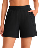 G4Free Waffle Knit 4'' High Waisted Shorts with Pockets