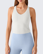 G4Free BareFeel Racerback Tank Top with Removable Padded Bra