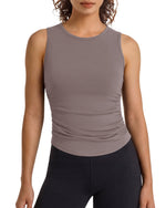Camiseta sin mangas de yoga G4Free BareFeel con cuello alto fruncido