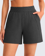 G4Free Waffle Knit 4'' High Waisted Shorts with Pockets