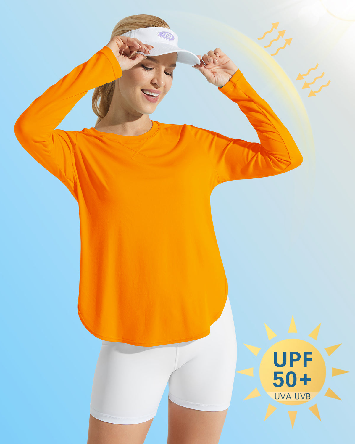 G4Free Activewear Scoop Neck UV Sun Workout Long Sleeve