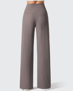 Ribbed Knit High Waist Wide Leg Yoga Pants