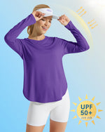 G4Free Activewear Scoop Neck UV Sun Workout Long Sleeve