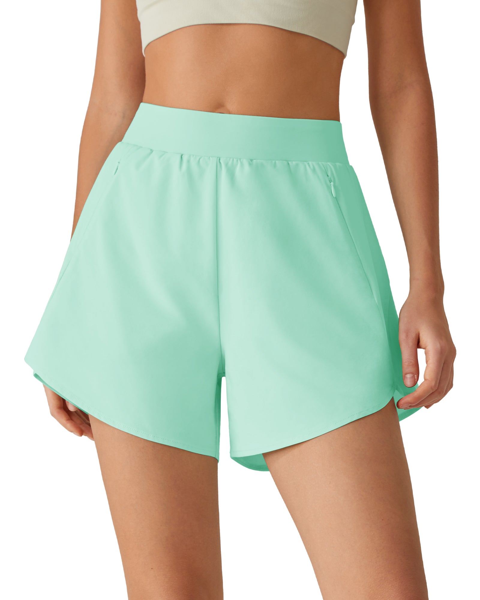 G4Free Chillwhisp 2.5" Dolphin Hem Running Shorts with Pockets