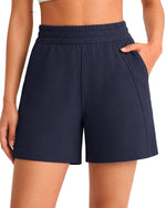 G4Free Waffle Knit 4'' High Waisted Shorts with Pockets