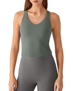 G4Free BareFeel Racerback Tank Top with Removable Padded Bra