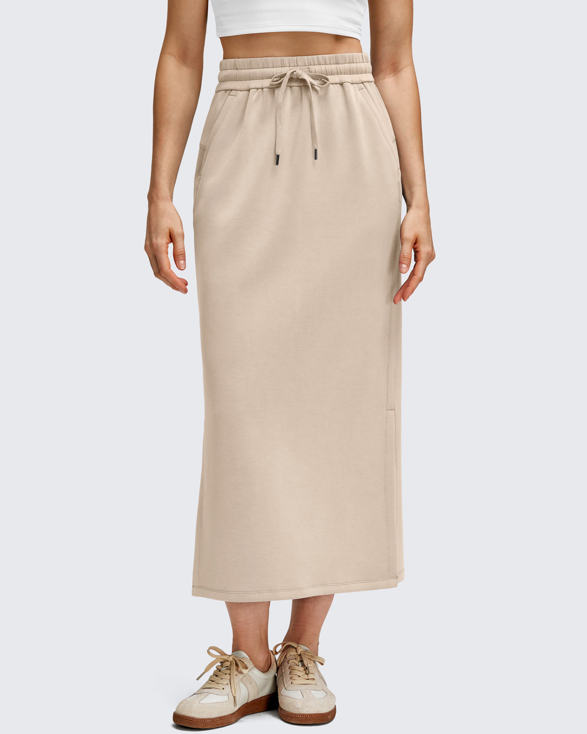 Smoofit Side Slits Drawstring Long Skirts - G4Free