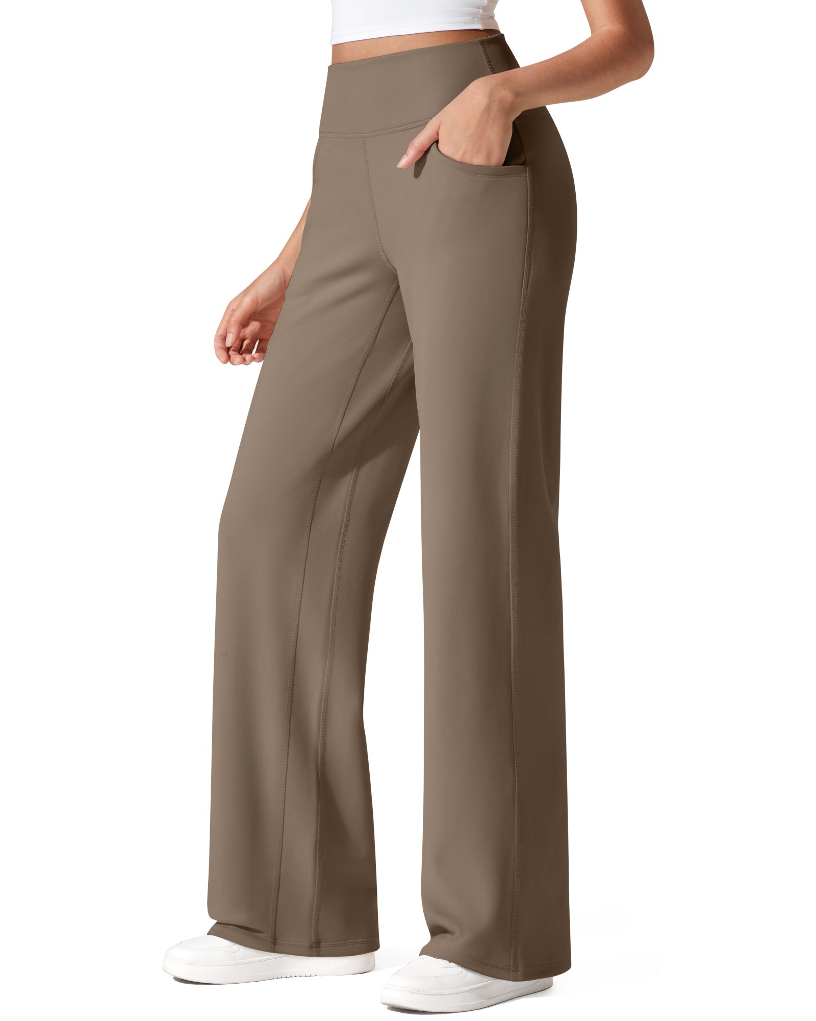 EverGoing Fleece Lined High-Waist Wide Leg Thermal Trousers - G4Free