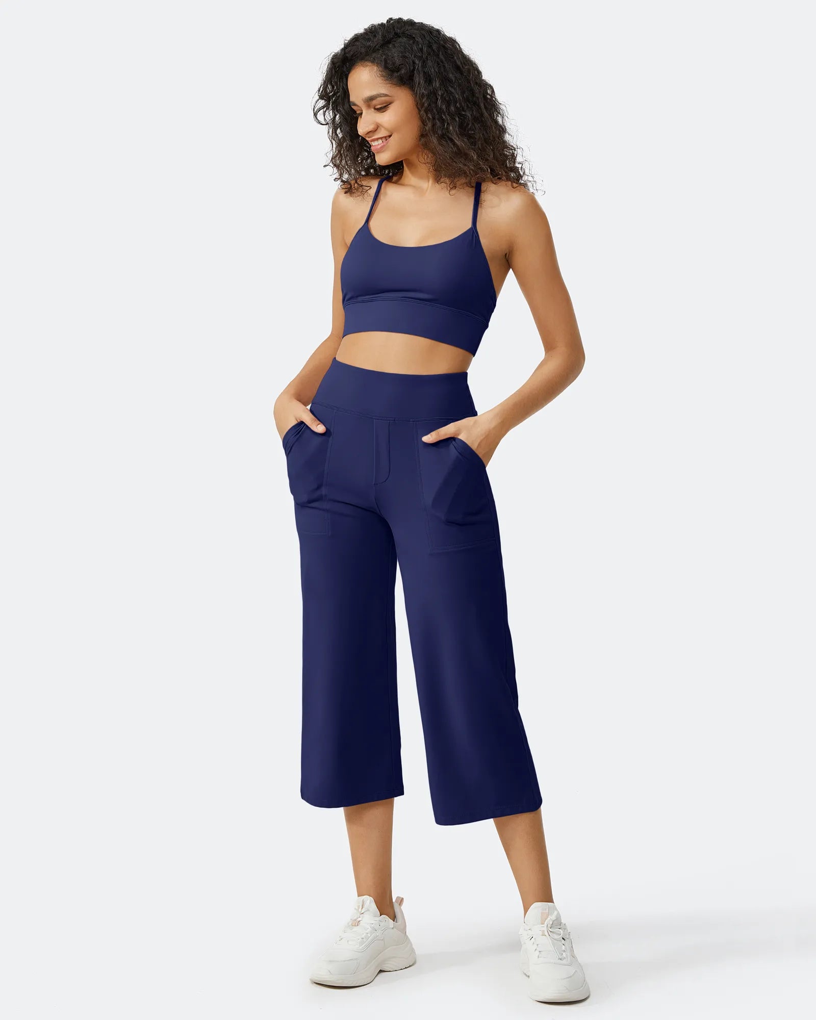 EverGoing Wide Leg High-Waist Casual Capri Pants - G4Free